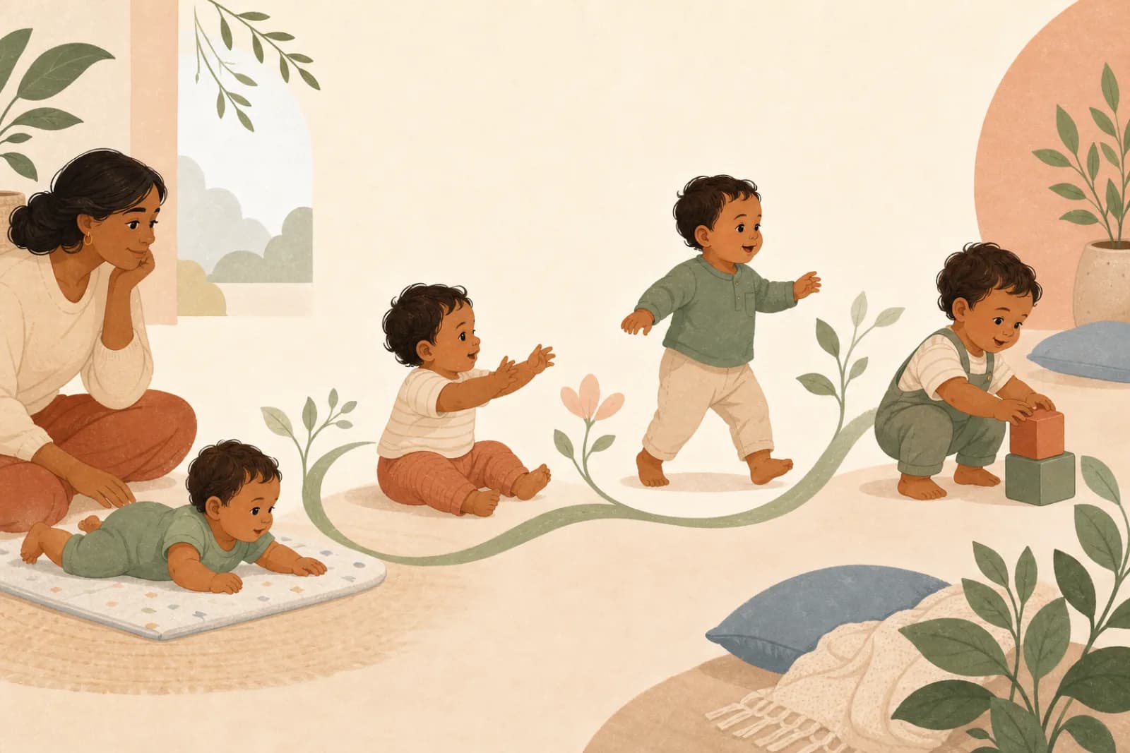 Illustration for Baby Milestones From 0 to 24 Months: What to Notice